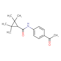 Chemical structure of N-(4-acetylphenyl)-2,2,3,3-tetramethylcyclopropane-1-carboxamide - CSSB00008371020