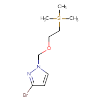 Chemical structure of 3-bromo-1-{[2-(trimethylsilyl)ethoxy]methyl}-1H-pyrazole - CSSB00116800210