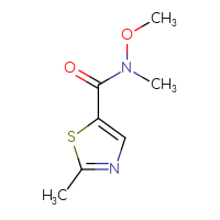 Chemical structure of N-methoxy-N,2-dimethyl-1,3-thiazole-5-carboxamide - CSSB00011594426
