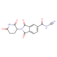 Chemical structure of N-cyano-2-(2,6-dioxopiperidin-3-yl)-1,3-dioxo-2,3-dihydro-1H-isoindole-5-carboxamide - CSSB21531607173