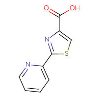 Chemical structure of 2-(pyridin-2-yl)-1,3-thiazole-4-carboxylic acid - CSSB00000745590