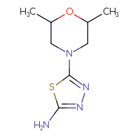 Chemical structure of 5-(2,6-dimethylmorpholin-4-yl)-1,3,4-thiadiazol-2-amine - CSSB00010166385