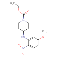 Chemical structure of ethyl 4-[(5-methoxy-2-nitrophenyl)amino]piperidine-1-carboxylate - CSSB00020652355