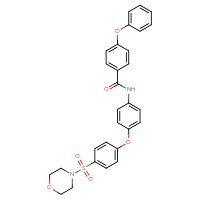 Chemical structure of N-{4-[4-(morpholine-4-sulfonyl)phenoxy]phenyl}-4-phenoxybenzamide - CSSB00121722639