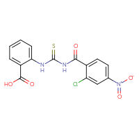 Chemical structure of 2-({[(2-chloro-4-nitrophenyl)formamido]methanethioyl}amino)benzoic acid - CSSB00102596085