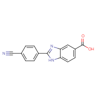 Chemical structure of 2-(4-cyanophenyl)-1H-1,3-benzodiazole-5-carboxylic acid - CSSB00041362922