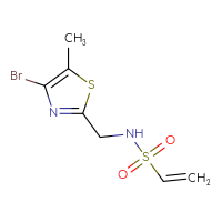 Chemical structure of N-[(4-bromo-5-methyl-1,3-thiazol-2-yl)methyl]ethene-1-sulfonamide - CSSB14945812816