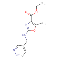 Chemical structure of ethyl 5-methyl-2-{[(pyridazin-4-yl)methyl]amino}-1,3-oxazole-4-carboxylate - CSSB02211816945