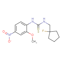 Chemical structure of 3-[(1-fluorocyclopentyl)methyl]-1-(2-methoxy-4-nitrophenyl)thiourea - CSSB06985955396