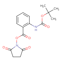 Chemical structure of 2,5-dioxopyrrolidin-1-yl 2-{[(tert-butoxy)carbonyl]amino}benzoate - CSSB20270649264