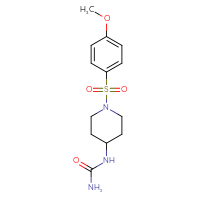 Chemical structure of [1-(4-methoxybenzenesulfonyl)piperidin-4-yl]urea - CSSB00067310981