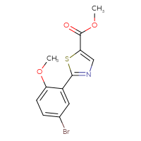 Chemical structure of methyl 2-(5-bromo-2-methoxyphenyl)-1,3-thiazole-5-carboxylate - CSSB00003929774