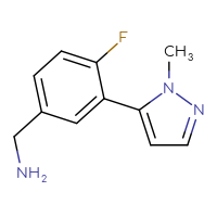 Chemical structure of 1-[4-fluoro-3-(1-methyl-1H-pyrazol-5-yl)phenyl]methanamine - CSSB00011961231