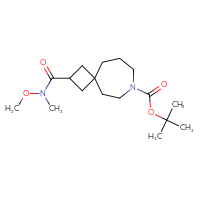 Chemical structure of tert-butyl 2-[methoxy(methyl)carbamoyl]-7-azaspiro[3.6]decane-7-carboxylate - CSSB21151590179