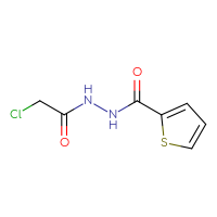 Chemical structure of N'-(2-chloroacetyl)thiophene-2-carbohydrazide - CSSB00000010630