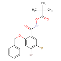 Chemical structure of [2-(benzyloxy)-4-bromo-5-fluorophenyl]formamido 2,2-dimethylpropanoate - CSSB06630656045