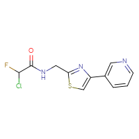 Chemical structure of 2-chloro-2-fluoro-N-{[4-(pyridin-3-yl)-1,3-thiazol-2-yl]methyl}acetamide - CSSB21332052463