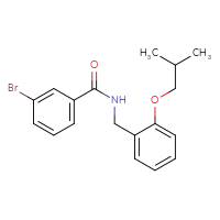 Chemical structure of 3-bromo-N-{[2-(2-methylpropoxy)phenyl]methyl}benzamide - CSSB02122065125