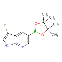 Chemical structure of 3-fluoro-5-(4,4,5,5-tetramethyl-1,3,2-dioxaborolan-2-yl)-1H-pyrrolo[2,3-b]pyridine - CSSB00010082779