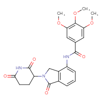 Chemical structure of N-[2-(2,6-dioxopiperidin-3-yl)-1-oxo-2,3-dihydro-1H-isoindol-4-yl]-3,4,5-trimethoxybenzamide - CSSB03521908562