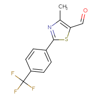 Chemical structure of 4-methyl-2-[4-(trifluoromethyl)phenyl]-1,3-thiazole-5-carbaldehyde - CSSB00015188762