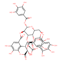 Chemical structure of 2-[(4R,5S,7R,25S,26S,29S,30S,31S)-13,14,15,18,19,20,31,35,36-nonahydroxy-2,10,23,28,32-pentaoxo-5-(3,4,5-trihydroxybenzoyloxy)-3,6,9,24,27,33-hexaoxaheptacyclo[28.7.1.0⁴,²⁵.0⁷,²⁶.0¹¹,¹⁶.0¹⁷,²².0³⁴,³⁸]octatriaconta-1(37),11,13,15,17,19,21,34(38),35-nonaen-29-yl]acetic acid - CSSB06835377577