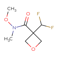Chemical structure of 3-(difluoromethyl)-N-methoxy-N-methyloxetane-3-carboxamide - CSSB17468309824