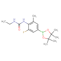 Chemical structure of 3-ethyl-1-[2-fluoro-6-methyl-4-(4,4,5,5-tetramethyl-1,3,2-dioxaborolan-2-yl)phenyl]urea - CSSB06627316158