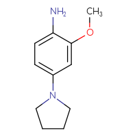 Chemical structure of 2-methoxy-4-(pyrrolidin-1-yl)aniline - CSSB00011900489