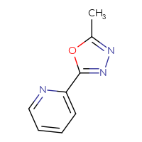 Chemical structure of 2-(5-methyl-1,3,4-oxadiazol-2-yl)pyridine - CSSB00015402431