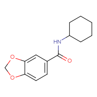 Chemical structure of N-cyclohexyl-2H-1,3-benzodioxole-5-carboxamide - CSSB00026420805