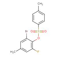 Chemical structure of 2-bromo-6-fluoro-4-methylphenyl 4-methylbenzene-1-sulfonate - CSSB20530640226