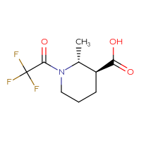 Chemical structure of (2R,3S)-2-methyl-1-(2,2,2-trifluoroacetyl)piperidine-3-carboxylic acid - CSSB20621673070