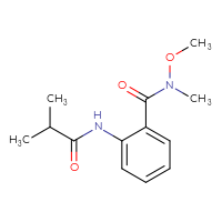 Chemical structure of N-methoxy-N-methyl-2-(2-methylpropanamido)benzamide - CSSB00990263661