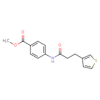 Chemical structure of methyl 4-[3-(thiophen-3-yl)propanamido]benzoate - CSSB00026807860