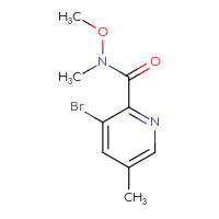 Chemical structure of 3-bromo-N-methoxy-N,5-dimethylpyridine-2-carboxamide - CSSB02130418100