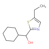 Chemical structure of cyclohexyl(5-ethyl-1,3-thiazol-2-yl)methanol - CSSB00016749542