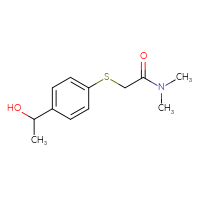Chemical structure of 2-{[4-(1-hydroxyethyl)phenyl]sulfanyl}-N,N-dimethylacetamide - CSSB00000732021