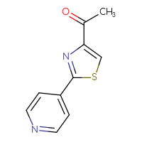 Chemical structure of 1-[2-(pyridin-4-yl)-1,3-thiazol-4-yl]ethan-1-one - CSSB00012101460