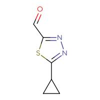Chemical structure of 5-cyclopropyl-1,3,4-thiadiazole-2-carbaldehyde - CSSB00023177360