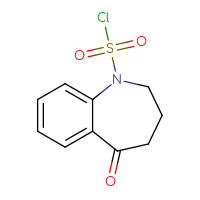 Chemical structure of 5-oxo-2,3,4,5-tetrahydro-1H-1-benzazepine-1-sulfonyl chloride - CSSB02149206067
