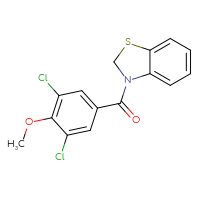 Chemical structure of 3-(3,5-dichloro-4-methoxybenzoyl)-2,3-dihydro-1,3-benzothiazole - CSSB20620709217