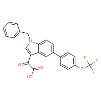 Chemical structure of 2-{1-benzyl-5-[4-(trifluoromethoxy)phenyl]-1H-indol-3-yl}-2-oxoacetic acid - CSSB00020668099