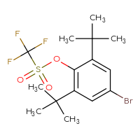 Chemical structure of 4-bromo-2,6-di-tert-butylphenyl trifluoromethanesulfonate - CSSB21009538858