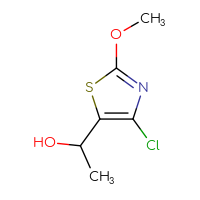 Chemical structure of 1-(4-chloro-2-methoxy-1,3-thiazol-5-yl)ethan-1-ol - CSSB00112024503