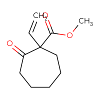 Chemical structure of methyl 1-ethenyl-2-oxocycloheptane-1-carboxylate - CSSB21408708050