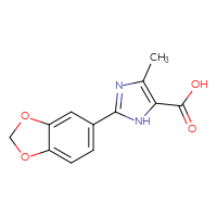 Chemical structure of 2-(2H-1,3-benzodioxol-5-yl)-4-methyl-1H-imidazole-5-carboxylic acid - CSSB00020649513