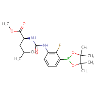 Chemical structure of methyl (2S)-2-({[2-fluoro-3-(4,4,5,5-tetramethyl-1,3,2-dioxaborolan-2-yl)phenyl]carbamoyl}amino)-4-methylpentanoate - CSSB21332046369
