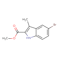 Chemical structure of methyl 5-bromo-3-methyl-1H-indole-2-carboxylate - CSSB00135145308