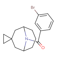Chemical structure of 9-(3-bromobenzoyl)-9-azaspiro[bicyclo[3.3.1]nonane-3,1'-cyclopropane] - CSSB02256056386
